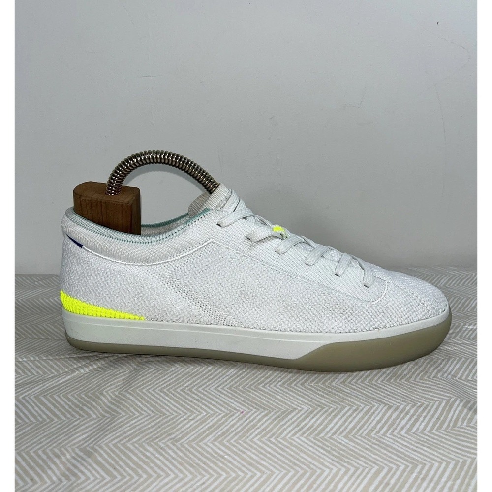 Rothys Womens 9 The Lace Up White Terry Cloth Fabric Tennis Shoes Sneaker Casual